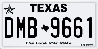 TX license plate DMB9661