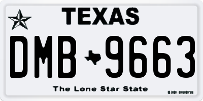 TX license plate DMB9663