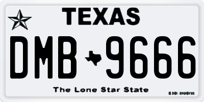 TX license plate DMB9666