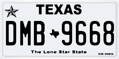 TX license plate DMB9668