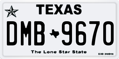 TX license plate DMB9670