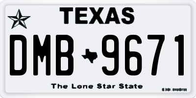 TX license plate DMB9671