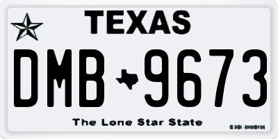 TX license plate DMB9673
