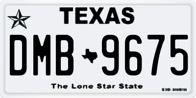 TX license plate DMB9675