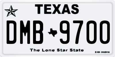 TX license plate DMB9700