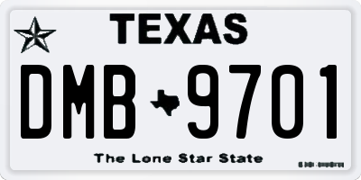 TX license plate DMB9701