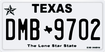 TX license plate DMB9702