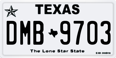 TX license plate DMB9703