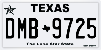 TX license plate DMB9725