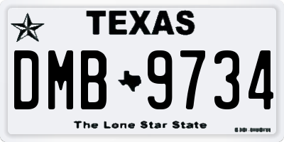 TX license plate DMB9734