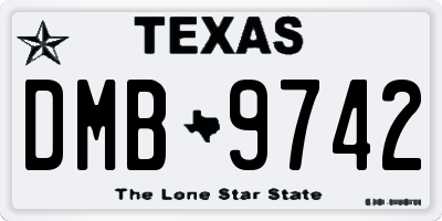 TX license plate DMB9742