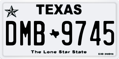 TX license plate DMB9745