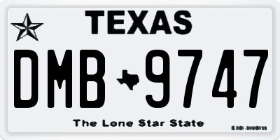 TX license plate DMB9747