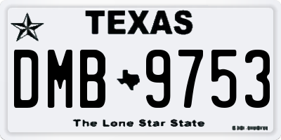 TX license plate DMB9753