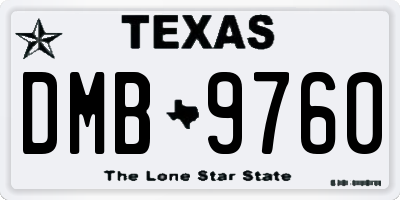 TX license plate DMB9760