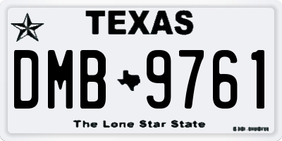 TX license plate DMB9761