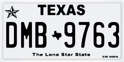 TX license plate DMB9763
