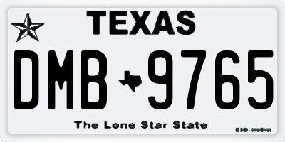 TX license plate DMB9765