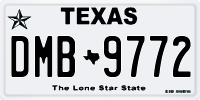 TX license plate DMB9772