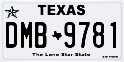 TX license plate DMB9781