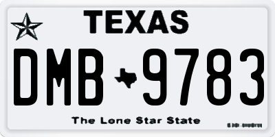 TX license plate DMB9783