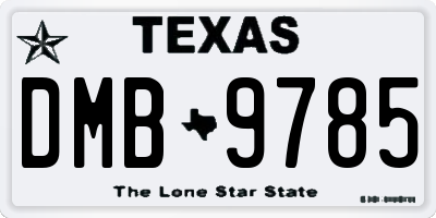 TX license plate DMB9785
