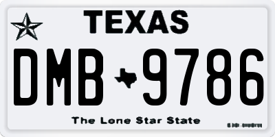 TX license plate DMB9786
