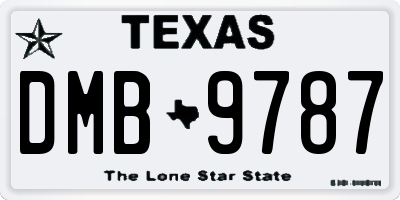 TX license plate DMB9787