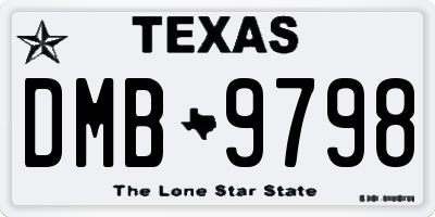 TX license plate DMB9798