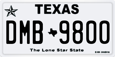 TX license plate DMB9800