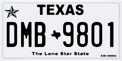 TX license plate DMB9801