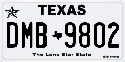 TX license plate DMB9802