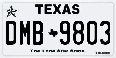 TX license plate DMB9803
