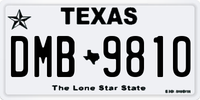 TX license plate DMB9810