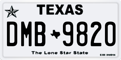 TX license plate DMB9820