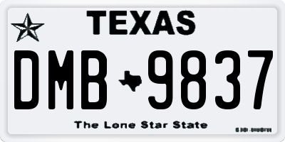 TX license plate DMB9837