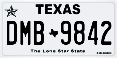 TX license plate DMB9842