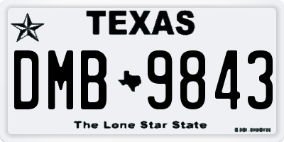 TX license plate DMB9843