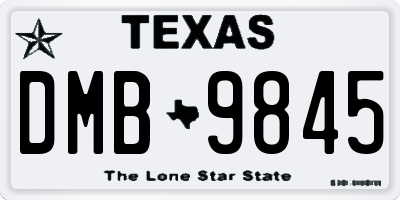TX license plate DMB9845