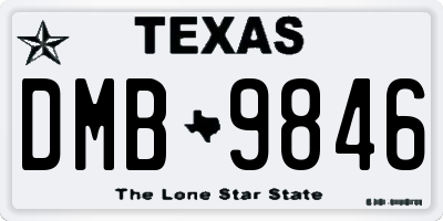 TX license plate DMB9846