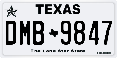 TX license plate DMB9847