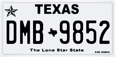 TX license plate DMB9852