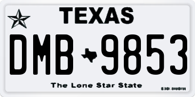 TX license plate DMB9853