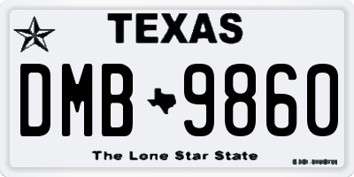 TX license plate DMB9860