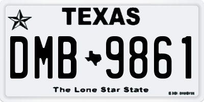 TX license plate DMB9861