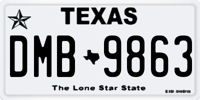 TX license plate DMB9863