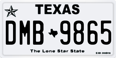 TX license plate DMB9865