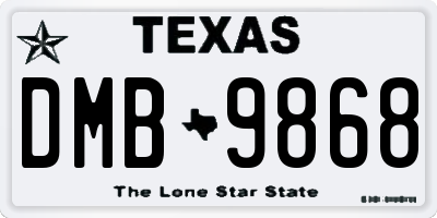 TX license plate DMB9868