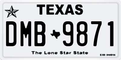 TX license plate DMB9871
