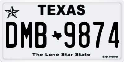 TX license plate DMB9874